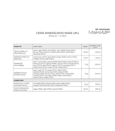 CENNÍK MakeUP CENNÍK MakeUP